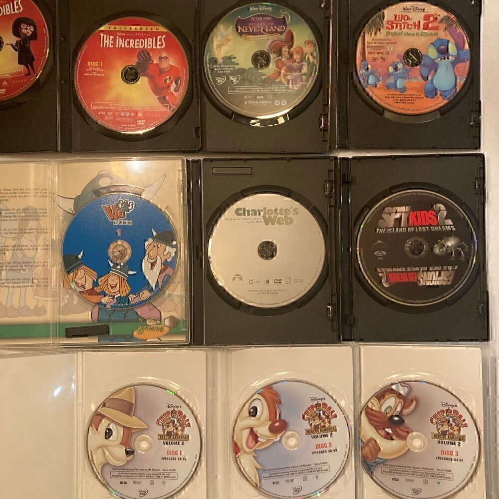 Kids DVDs: Chip 'N' Dale, Peter Pan, The Incredibles, Spy Kids, Lilo & Stitch, … - Picture 2 of 2